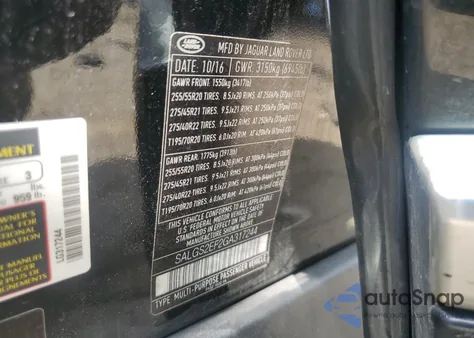 2016 Land Rover Range Rover Supercharged from USA, damaged, VIN SALGS2EF2GA317244